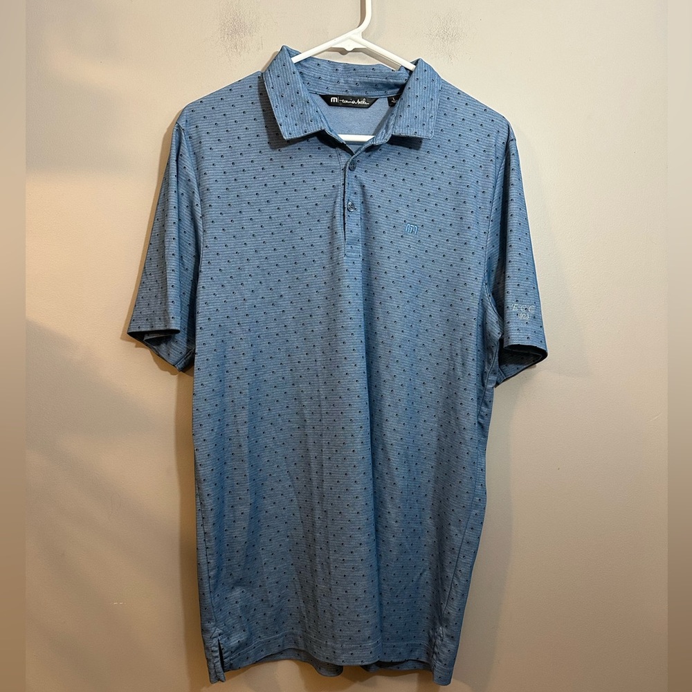 Men’s Travis Mathew Blue Polo Shirt Size Large